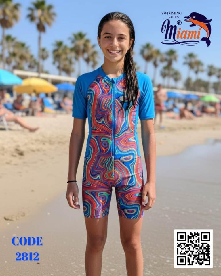 مايوة ميامى سلوبيت نص كم 2812 Miami swimwear Jumpsuit - الصورة 5